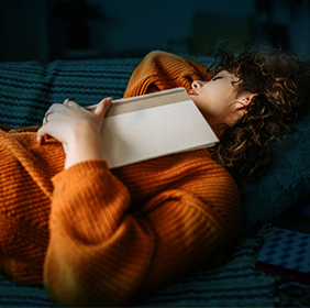 Woman napping.