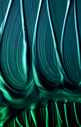 Green paintbrush strokes.
