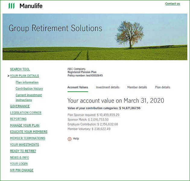 Manulife Group Retirement Solutions sponsor secure site.