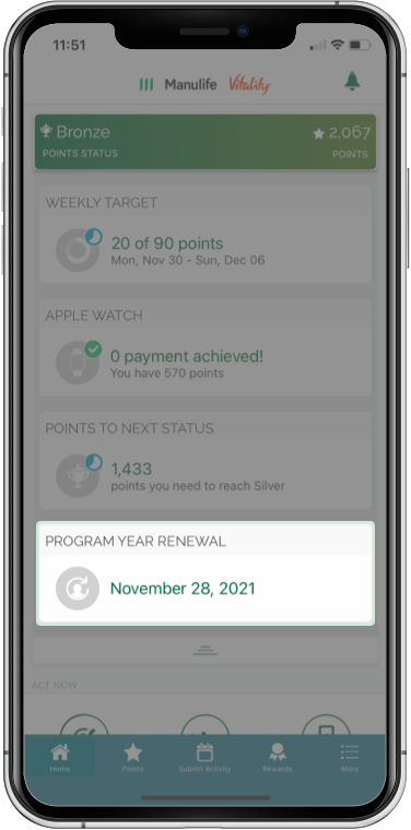 Screenshot highlighting the program year renewal menu option
