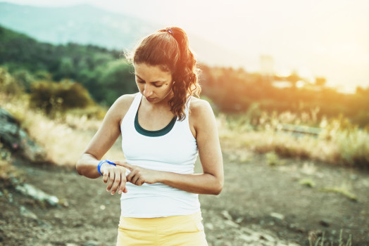 Woman looking at watch