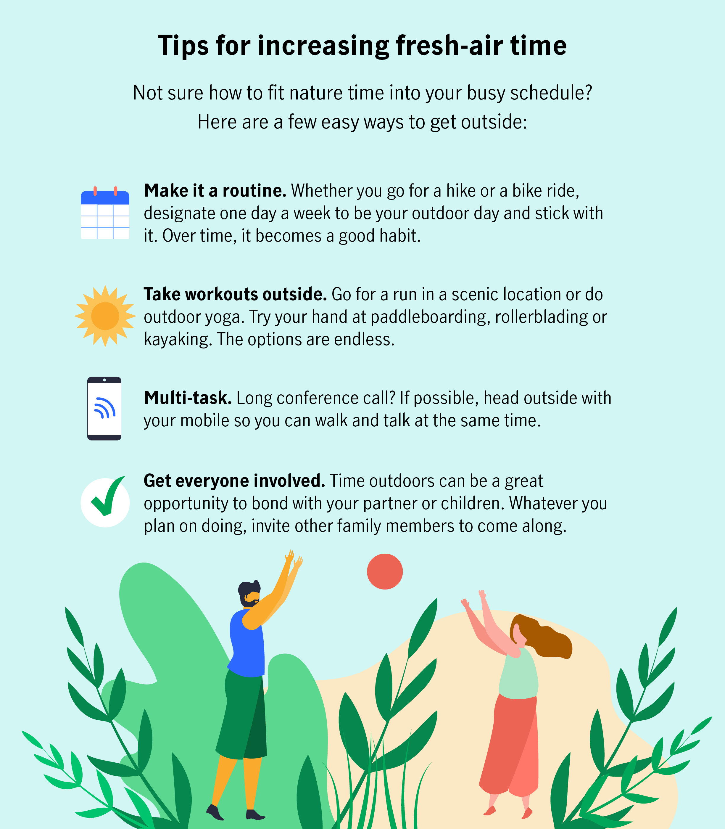 Tips for increasing fresh-air time