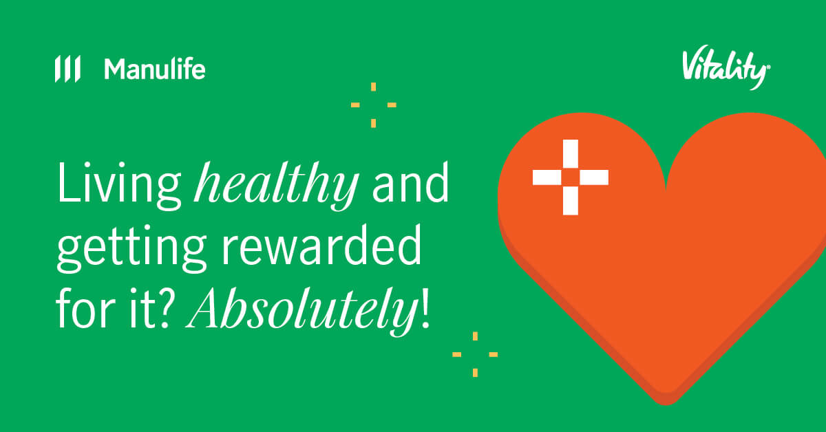 Option 2 - Graphic illustration of heart:  Living healthy and getting rewarded for it? Absolutely!