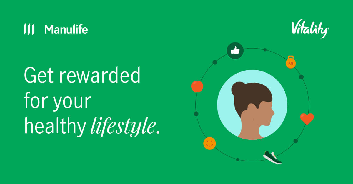 Option 4 - Graphic illustration of person's head:  Get rewarded for your healthy lifestyle.